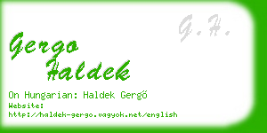 gergo haldek business card